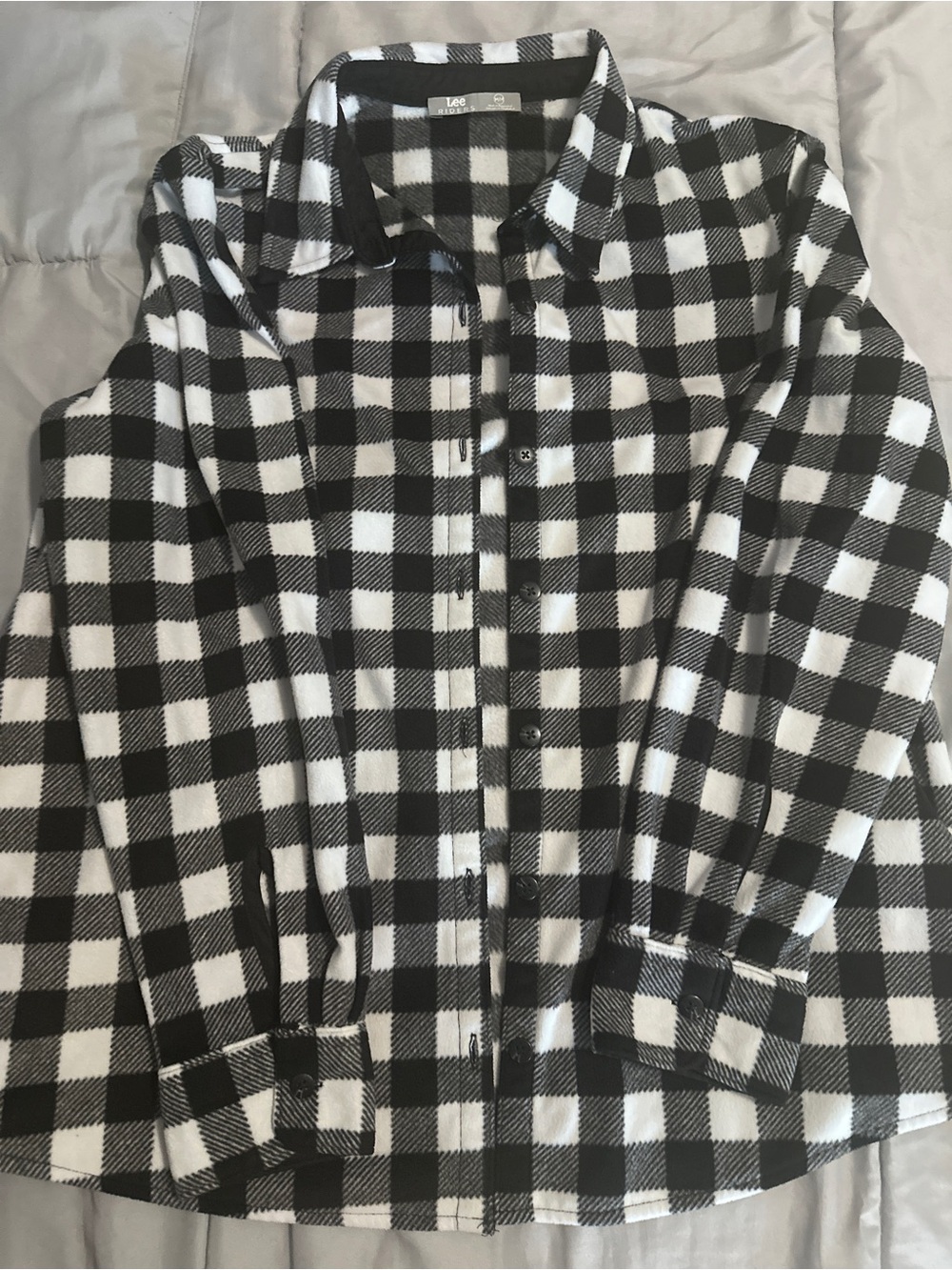 Lee Black & White Buffalo Plaid Button-Down Shirt